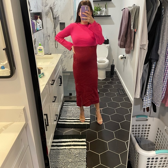 Revolve Line and Dot Color Block Dress Small - Picture 3 of 6